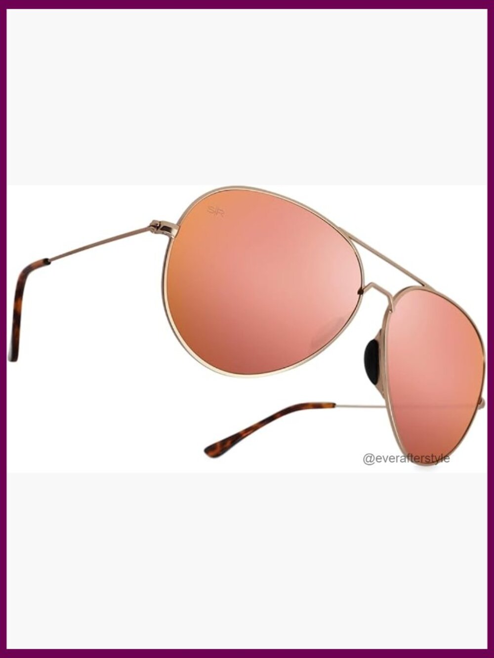 Stainless Steel Polarized Aviator Sunglasses with Tangle-Free Nose Piece